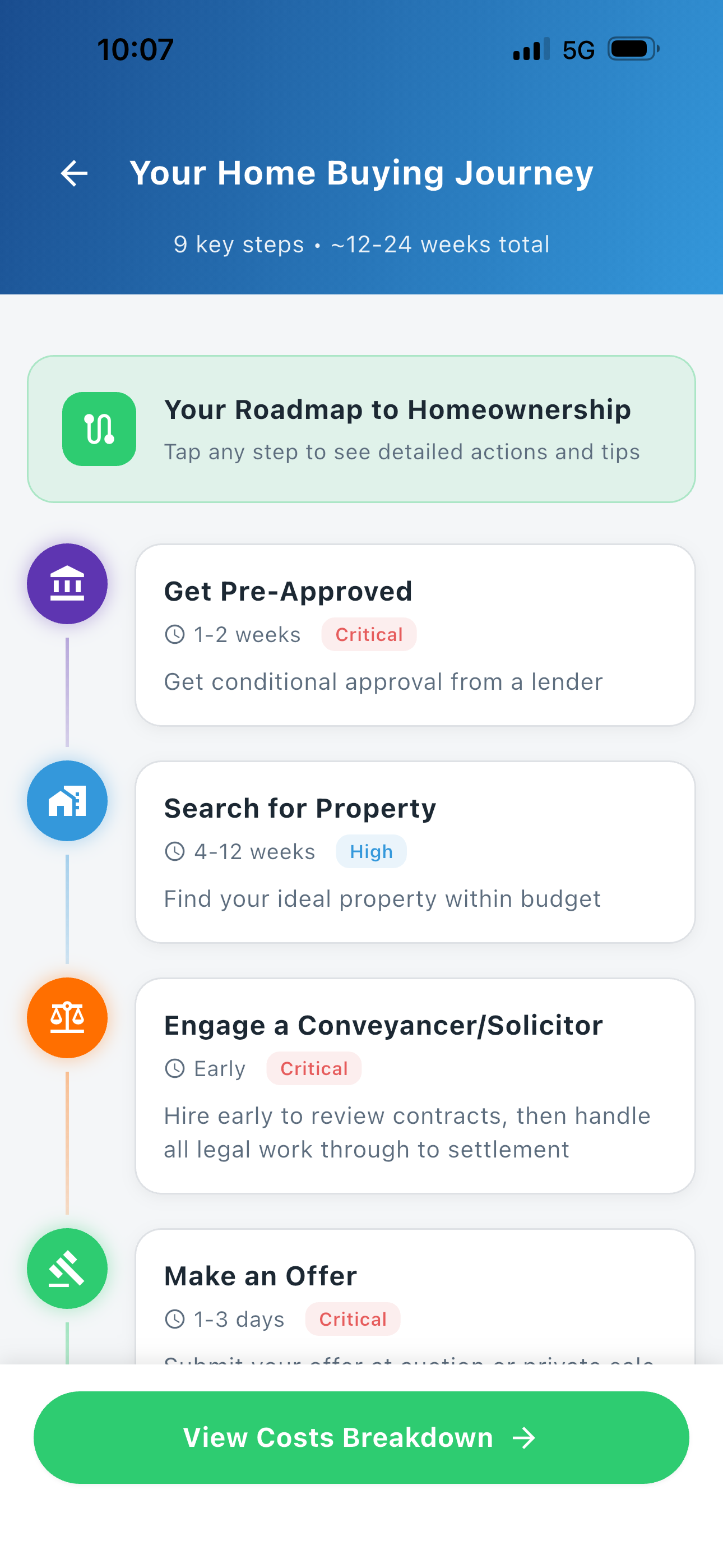 First Home Buyer Journey screenshot